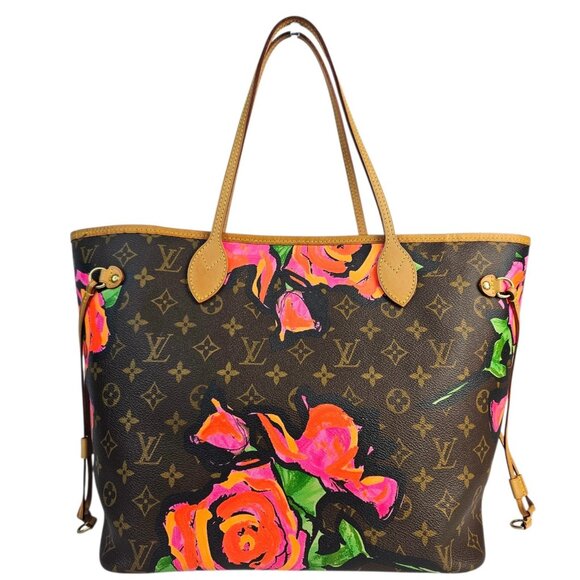 LOUIS VUITTON Stephen Sprouse Roses Monogram Neverfull MM Bag Shoulder Tote EUC - Picture 1 of 15